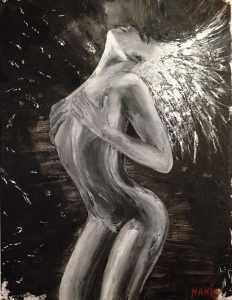 peinture à l'huile femme en mouvement