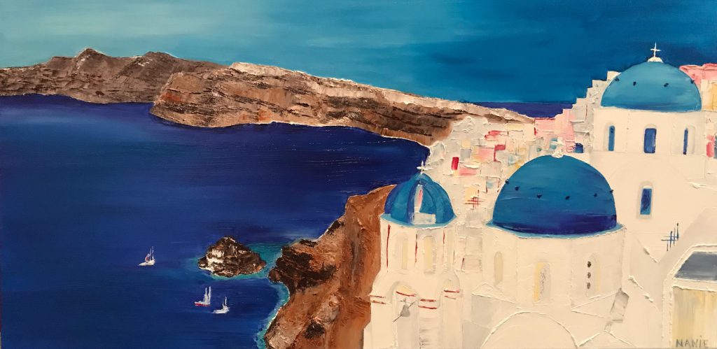 huile sur toile Santorin